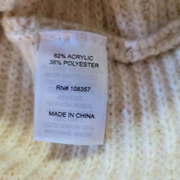 NWT Cozy Women’s Worthington Sz Lg Bell Sleeve Turtleneck Sweater Cream - Picture 10 of 13